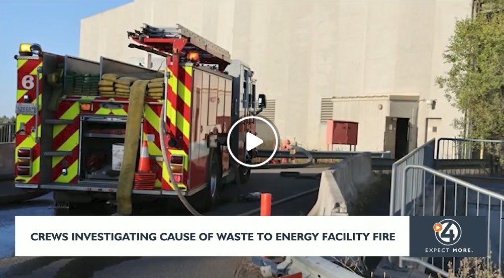 Waste to energy fire